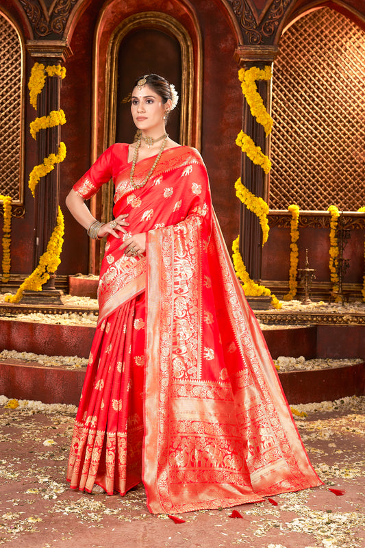 Red Kanjivarm Banarasi Saree For Marriage Special (Copy)