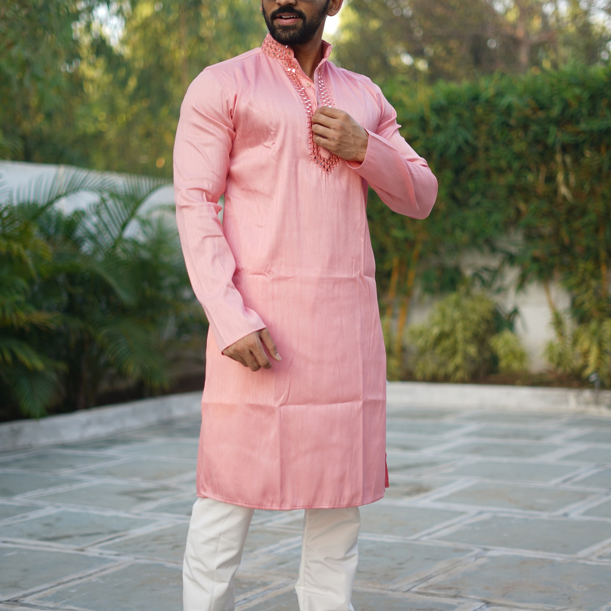 Baby Pink Fancy Kurta With stylish