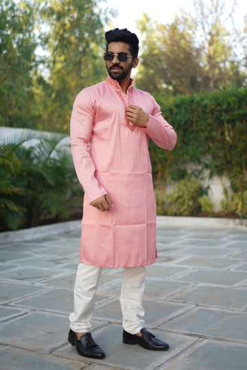 Baby Pink Fancy Kurta With stylish