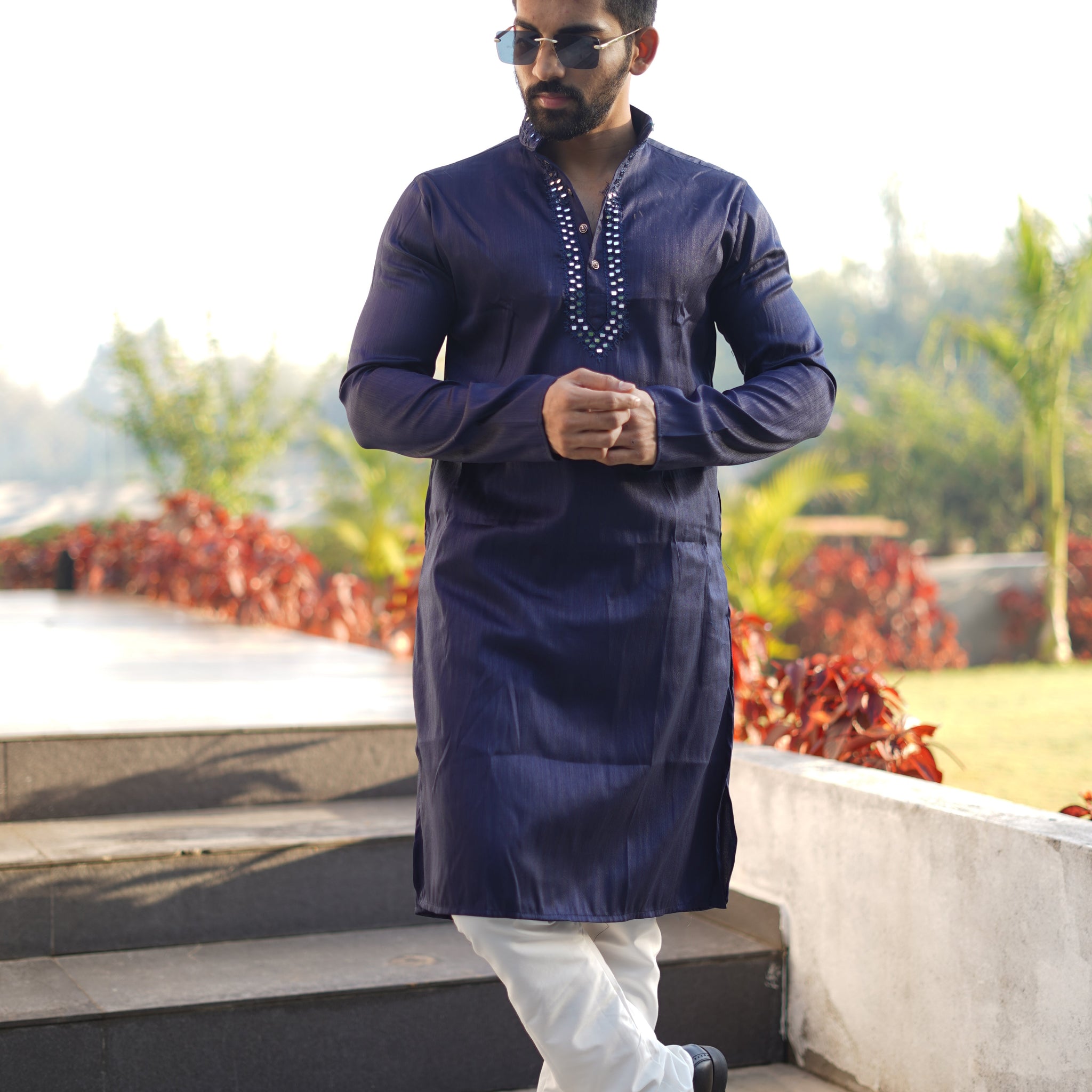 Copy of Baby Blue Fancy Kurta With stylish