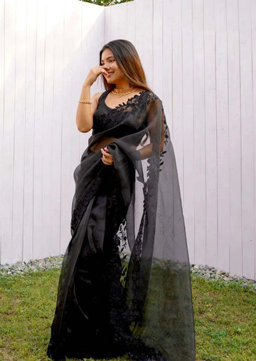 Cool Cloth Presents Banglory Satin Organza Party Wear Designer Saree