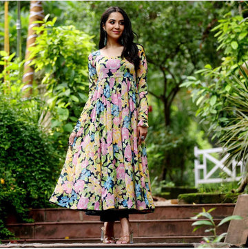 Cool Cloth Launching New Multiple Flowers Gown With Plazo