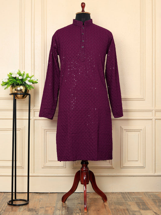 COOL CLOTH Presenting Men's Traditional & heavy Men's kurta (Magenta)