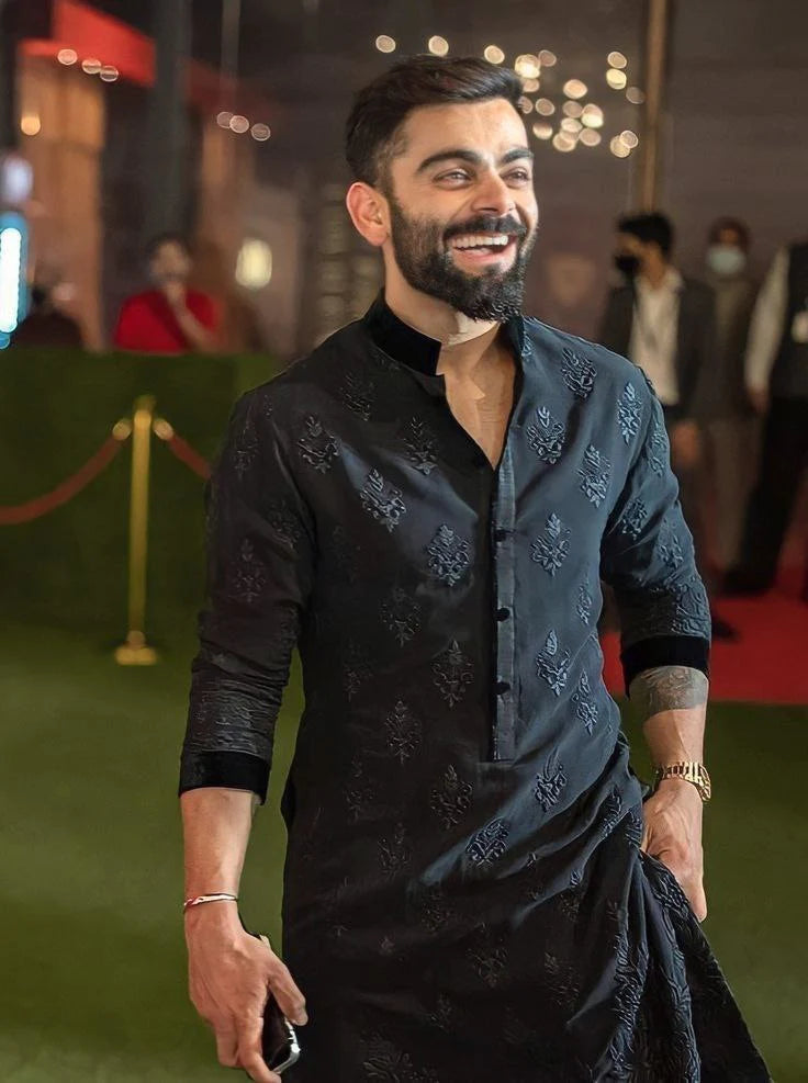 VIRAT KOHLI BLACK KURTA