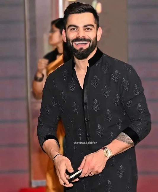 VIRAT KOHLI BLACK KURTA